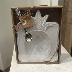 🆕Mud Pie Pineapple Dish with Spoon NWT